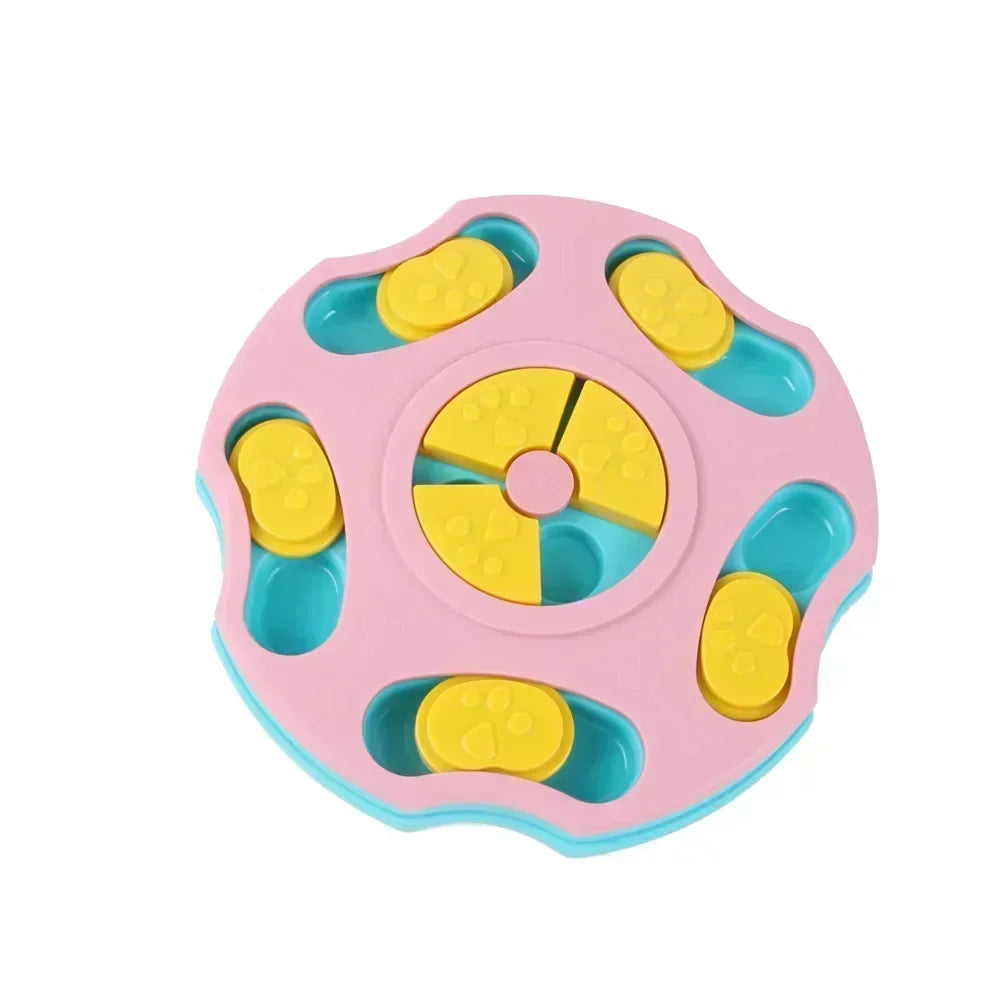 "Mangeoire lente pour chien de couleur rose, design interactif anti-stress"