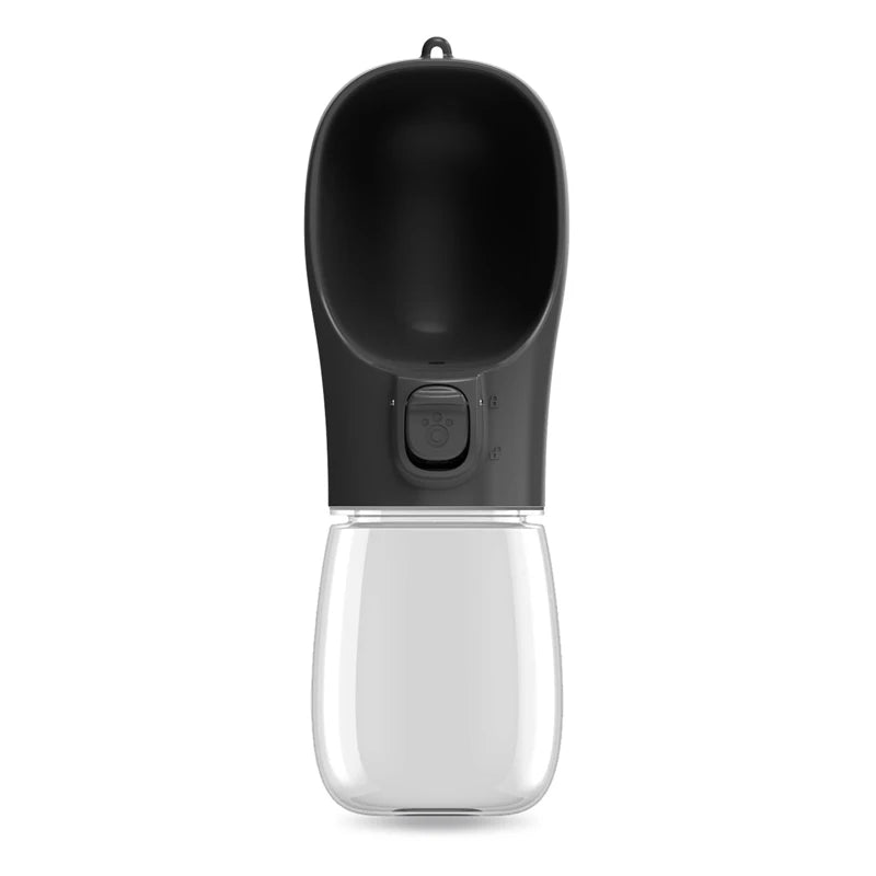 Gourde portable pour chien WalkFresh 300ml noire - Distributeur d'eau compact.