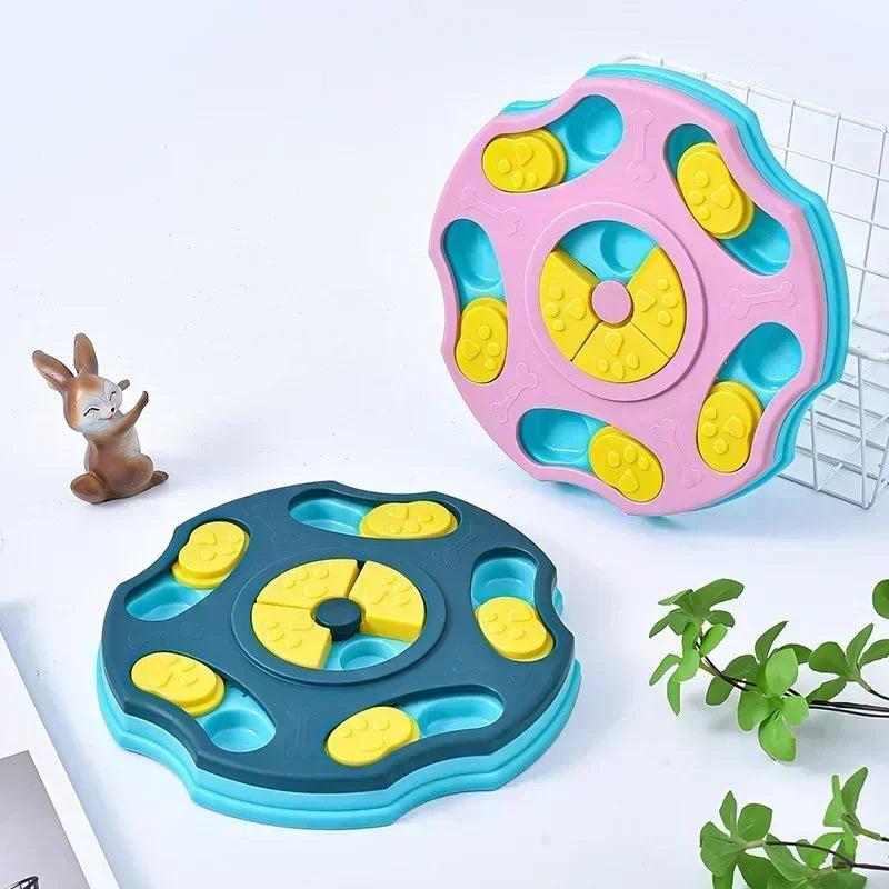 "Mangeoire lente interactive ZenEat pour chien, coloris rose et bleu"